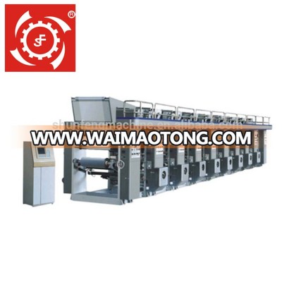 Ruian Shunfeng Brand No Computer One To Ten Color PE PP PVC Film Rotogravure Printing Machine Price